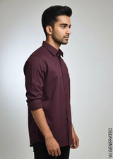 Full Sleeve Wine Color Shirt