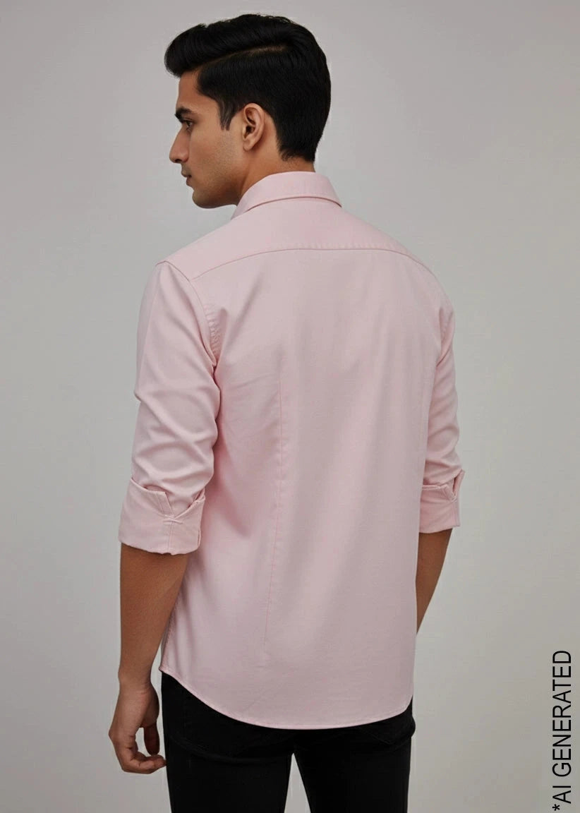 Full Sleeve Pink Color Shirt