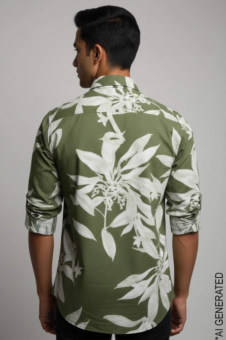 Green Leaf Full Sleeve Shirt