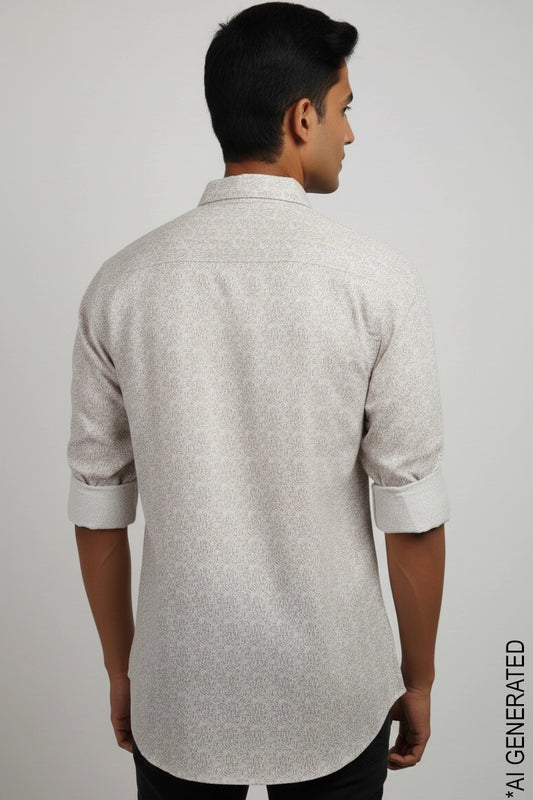 Full Sleeve Brown Print Shirt