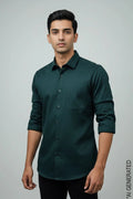 Classic Bottle Green Solid Shirt