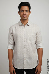 Full Sleeve Brown Print Shirt