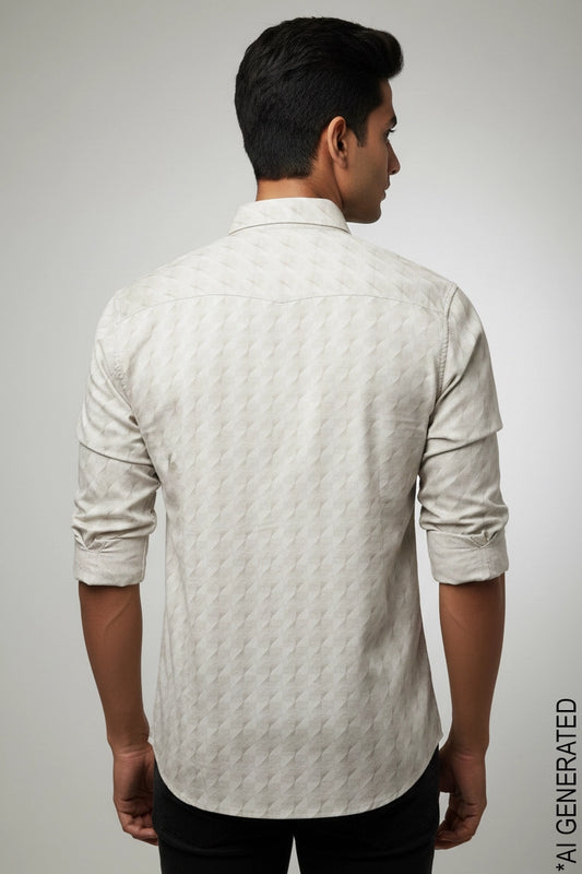 Full Sleeve Brown Print Shirt