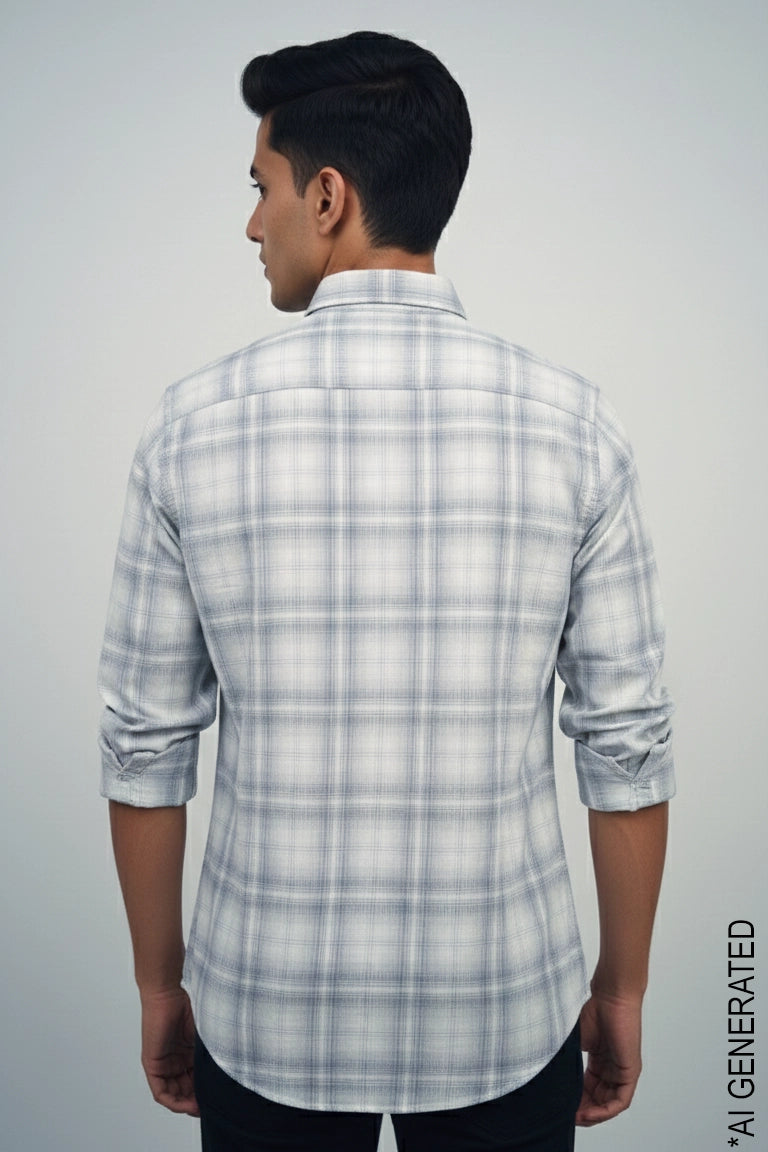 Full Sleeve Blue Check Shirt