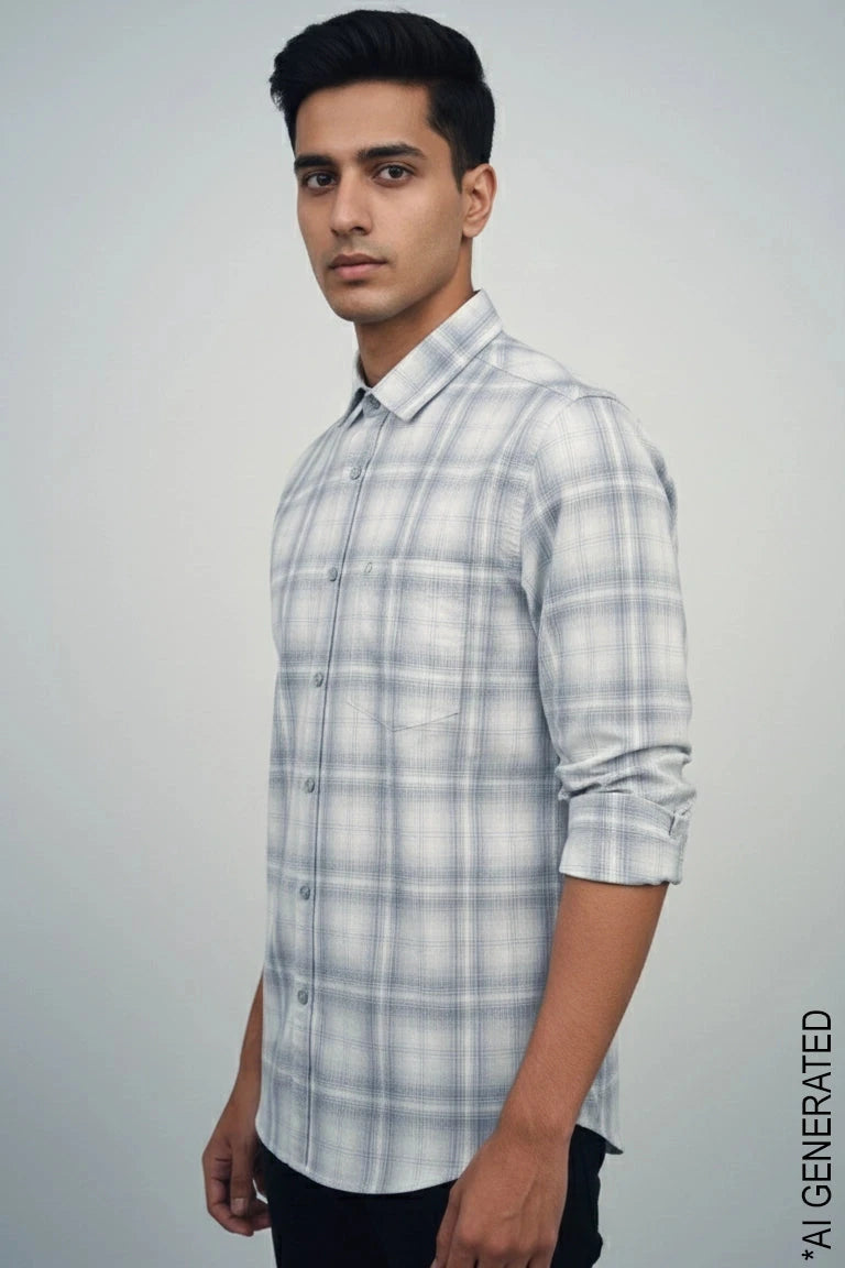 Full Sleeve Blue Check Shirt