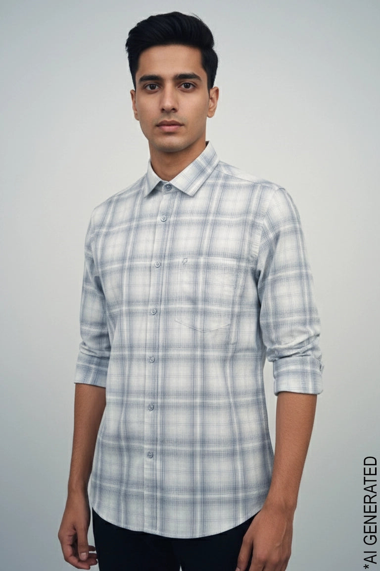 Full Sleeve Blue Check Shirt