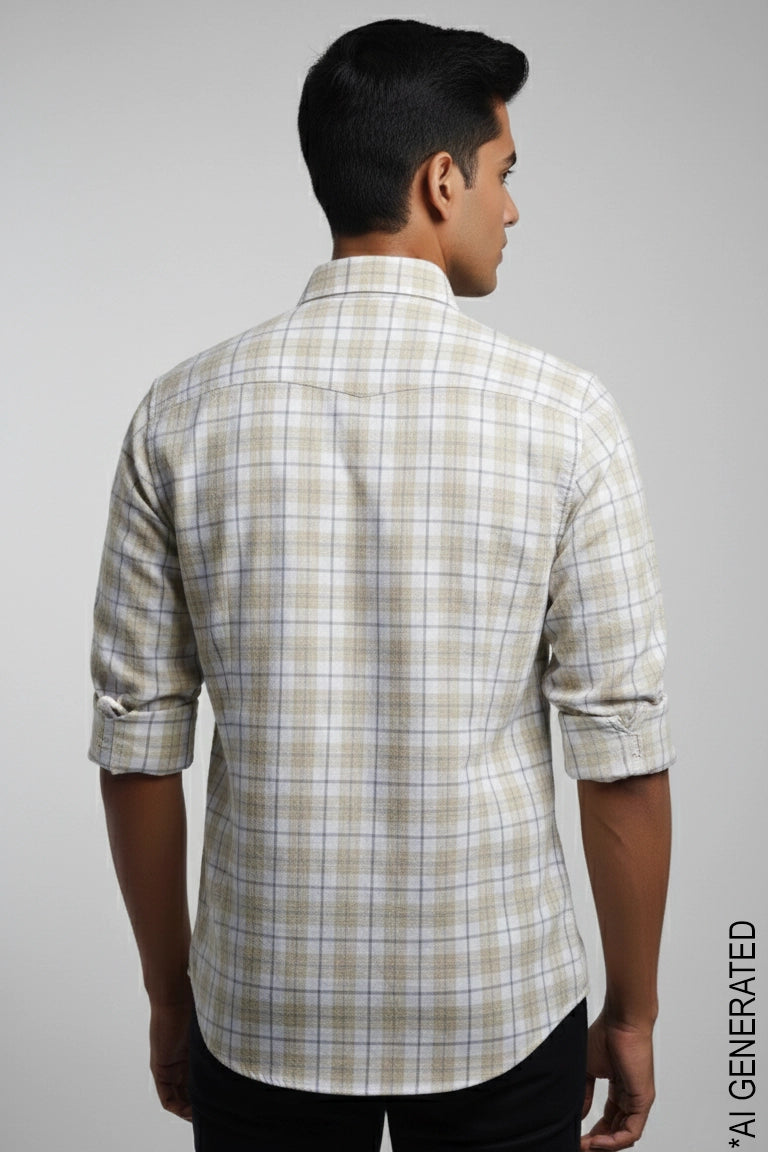 Full Sleeve Yellow Check Shirt