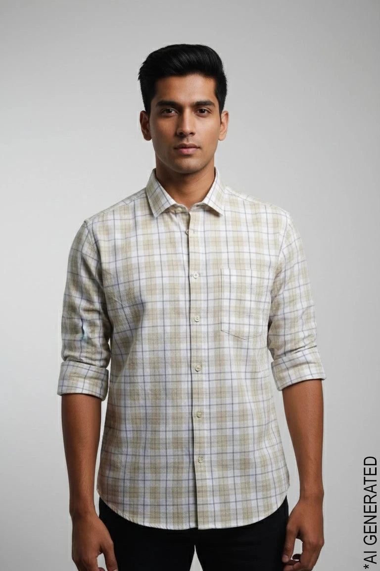 Full Sleeve Yellow Check Shirt