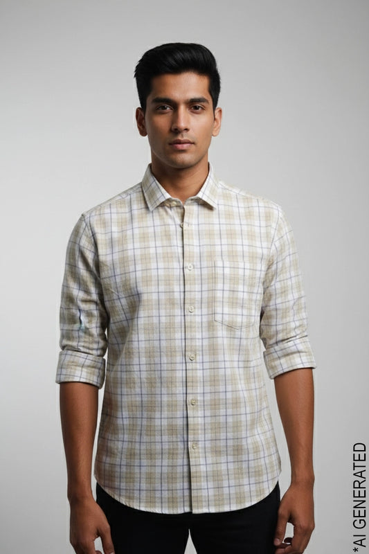 Full Sleeve Yellow Check Shirt