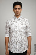 Full Sleeve Brown Print Shirt