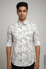 Full Sleeve Brown Print Shirt