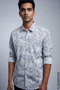 Full Sleeve Grey Print Shirt