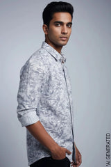 Full Sleeve Grey Print Shirt