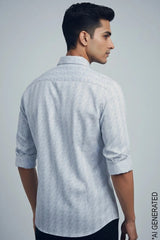 Full Sleeve Grey Print Shirt