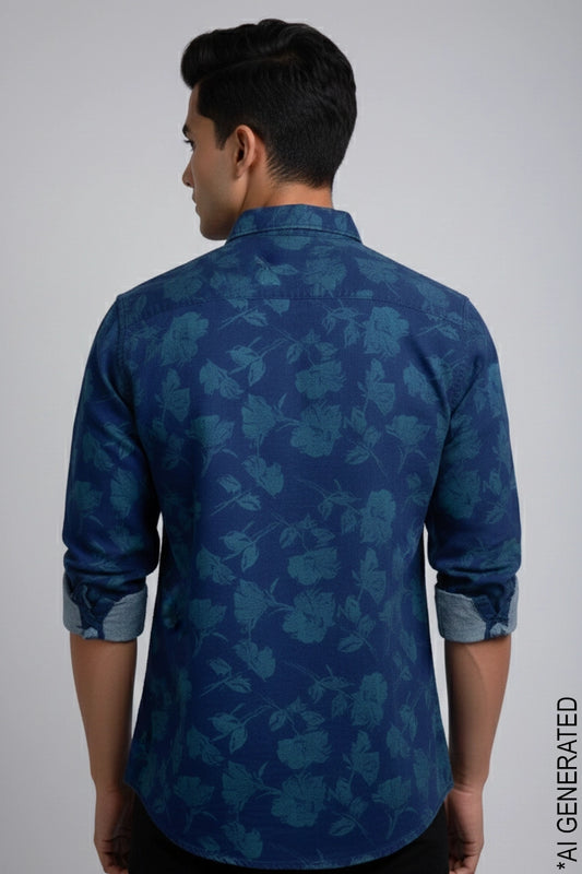 Full Sleeve Denim print Shirt