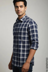 Full Sleeve Navy Check Shirt
