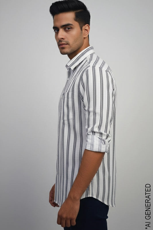 Full Sleeve White Lining Shirt