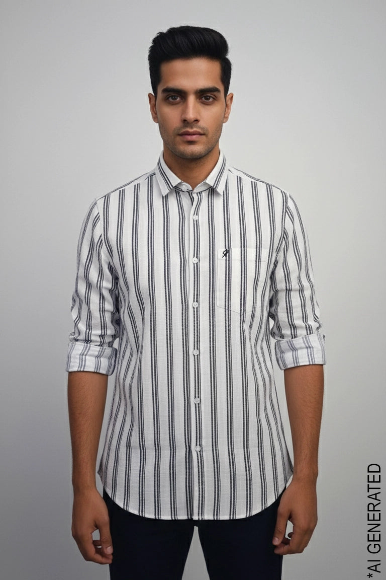 Full Sleeve White Lining Shirt