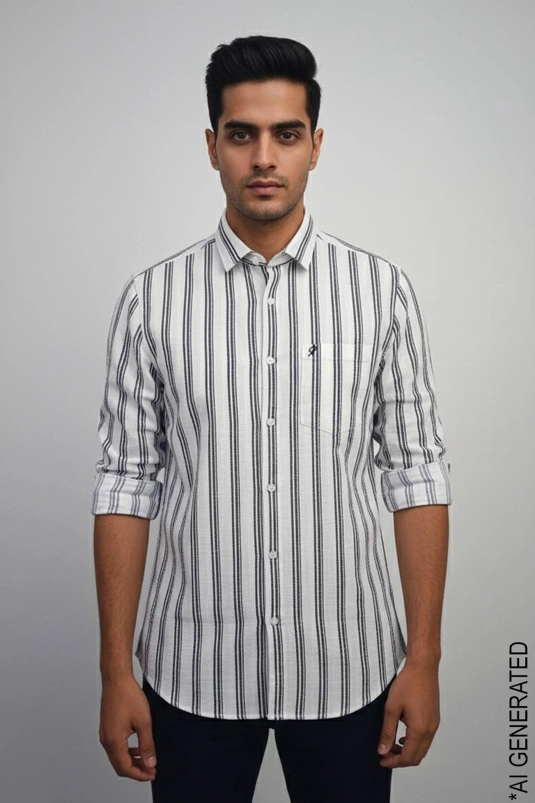 Full Sleeve White Lining Shirt