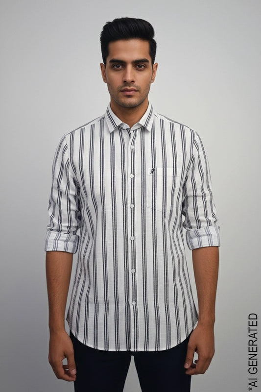 Full Sleeve White Lining Shirt