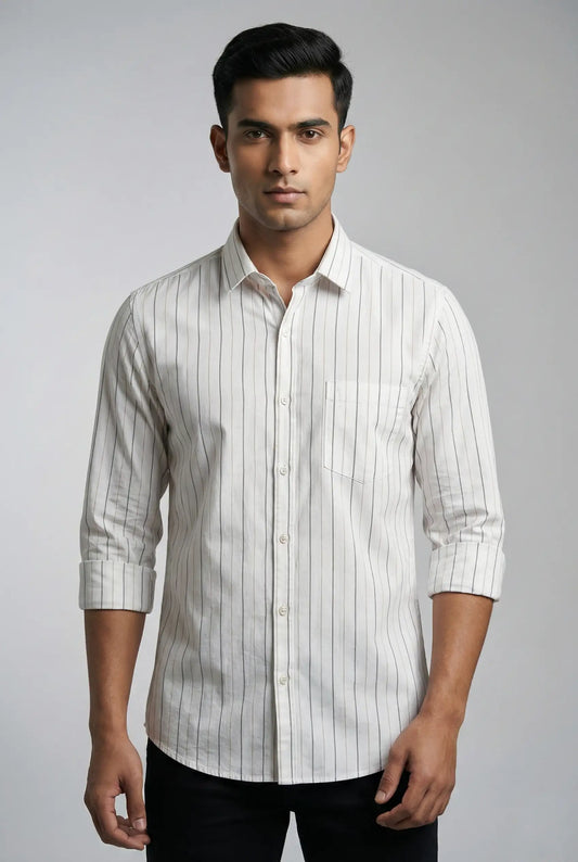 White Pinstripe Shirt