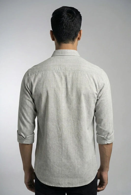 Grey & White Checked Shirt