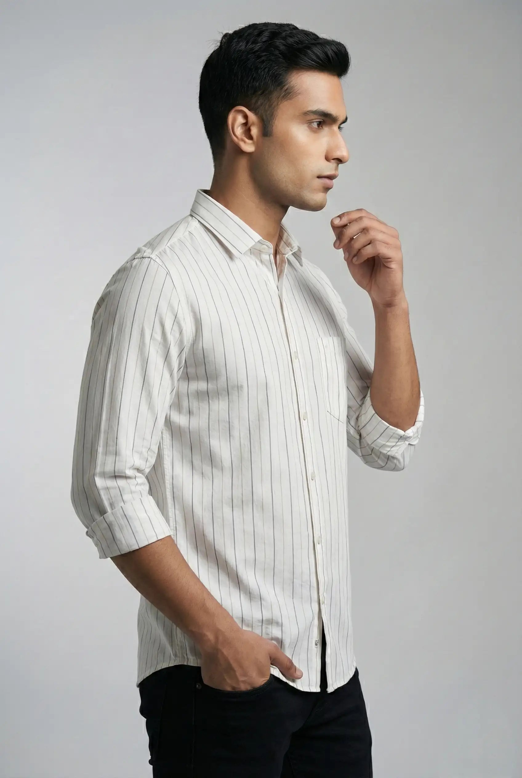 White Pinstripe Shirt