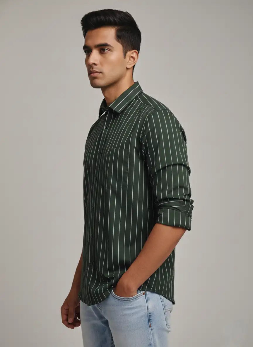 Green Pinstriped Shirt