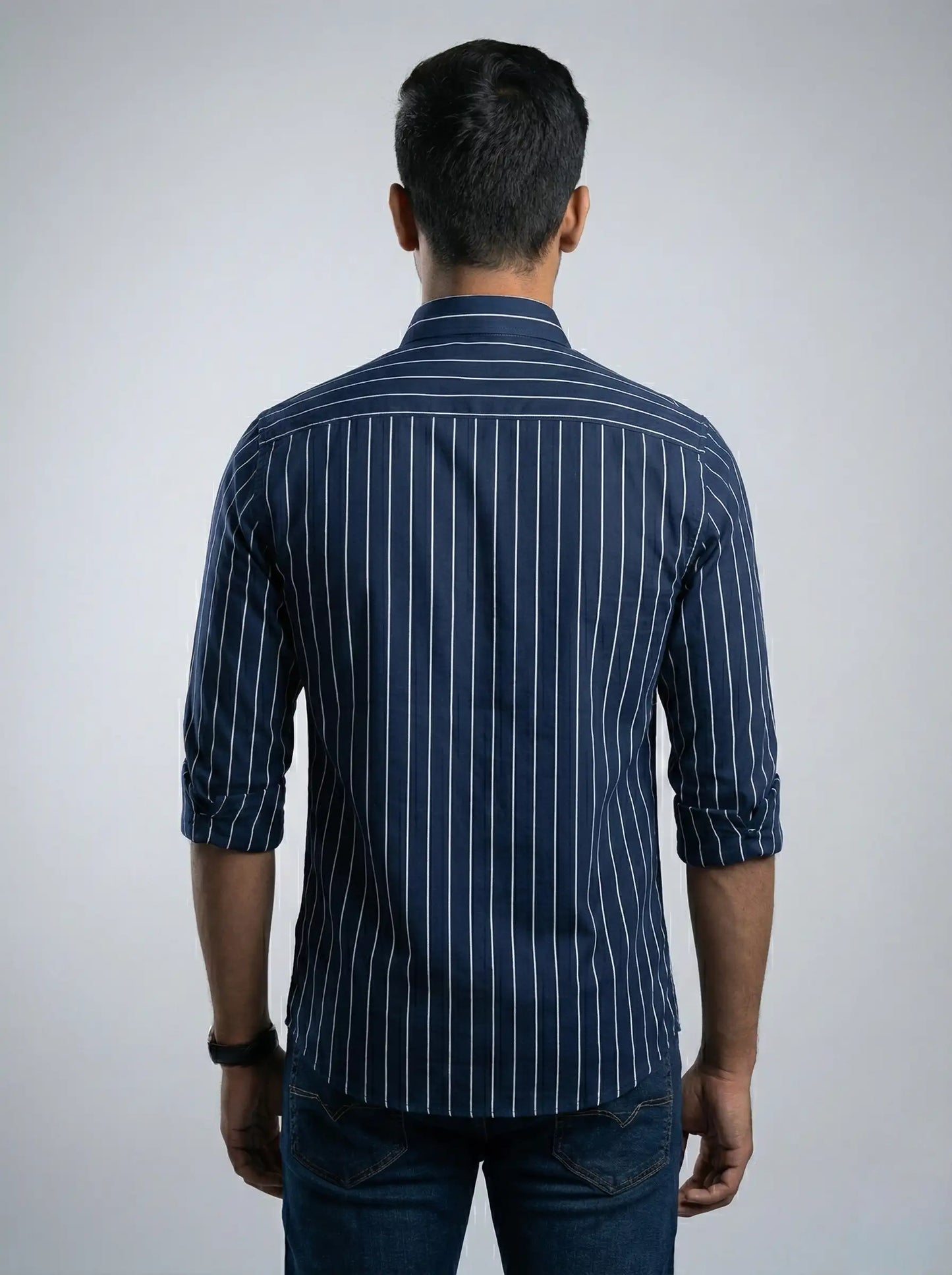 Navy Pinstriped Shirt