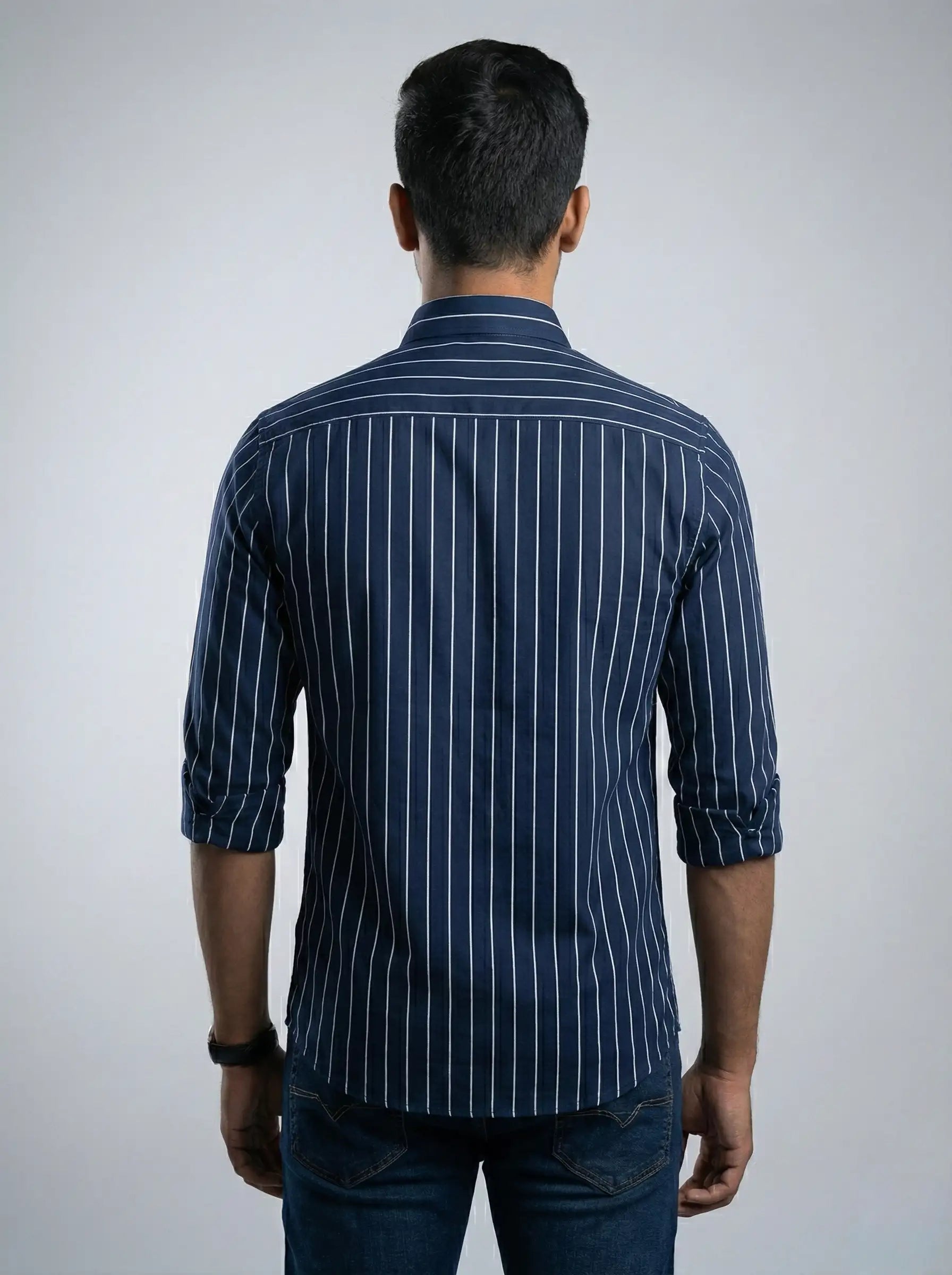 Navy Pinstriped Shirt