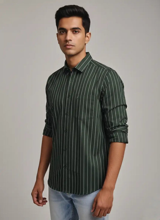 Green Pinstriped Shirt