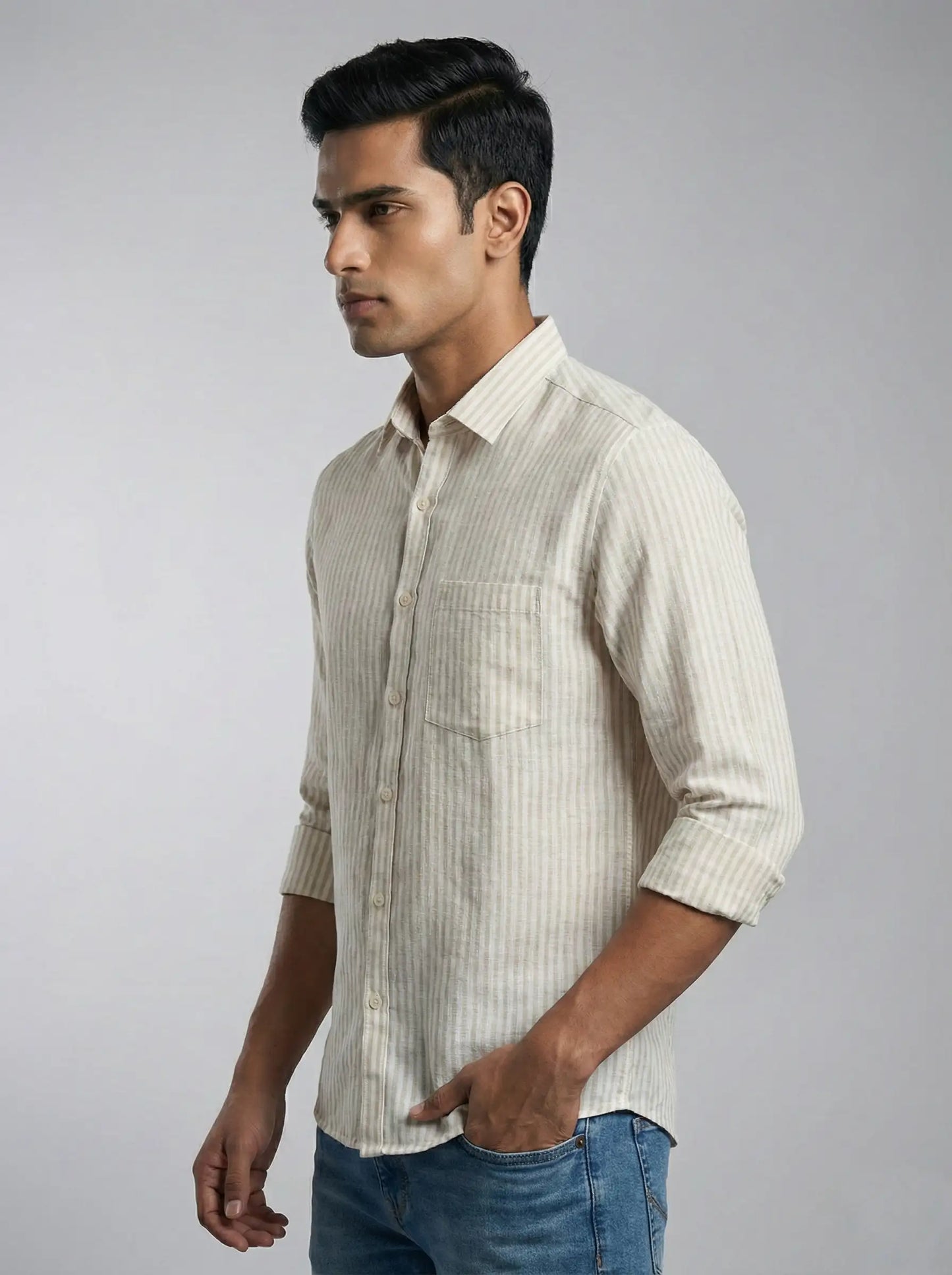 Yellow & White Striped Shirt