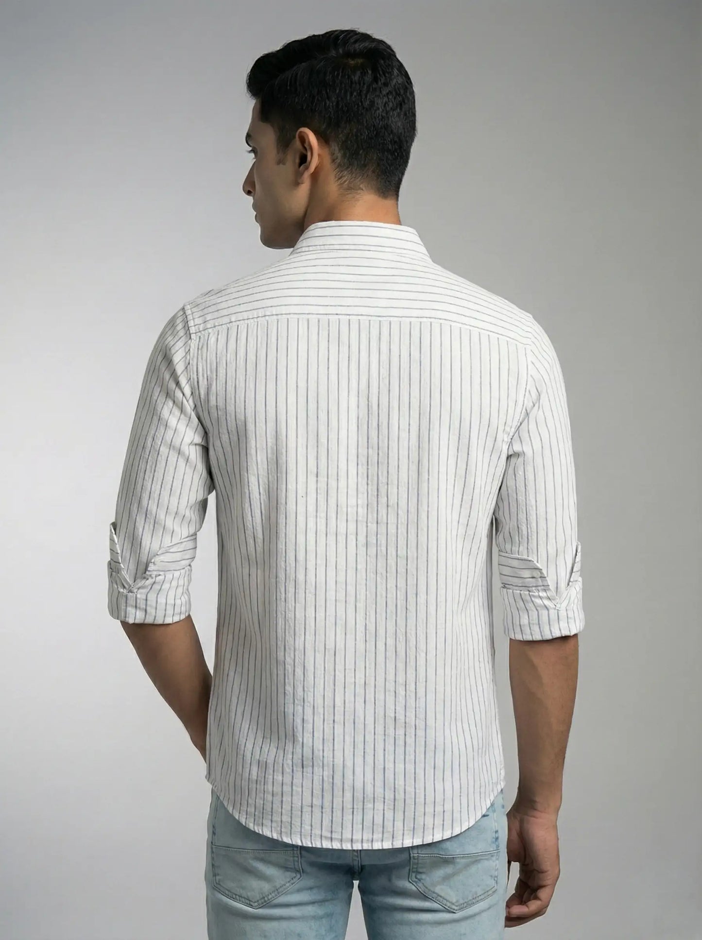 Classic White Blue Striped Shirt