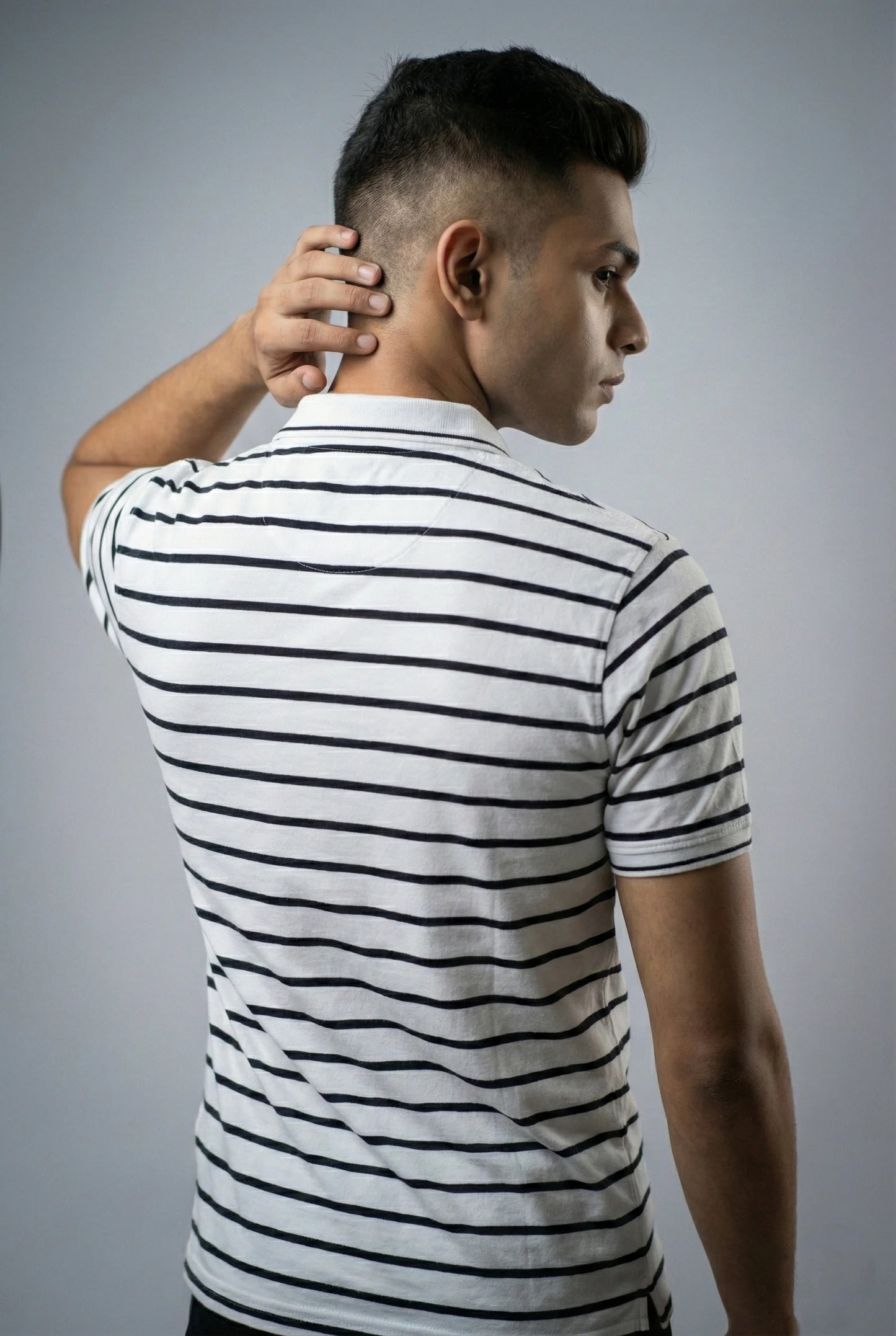 White Striped Polo T-Shirt