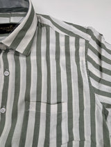 Men’s Green & White Striped Shirt