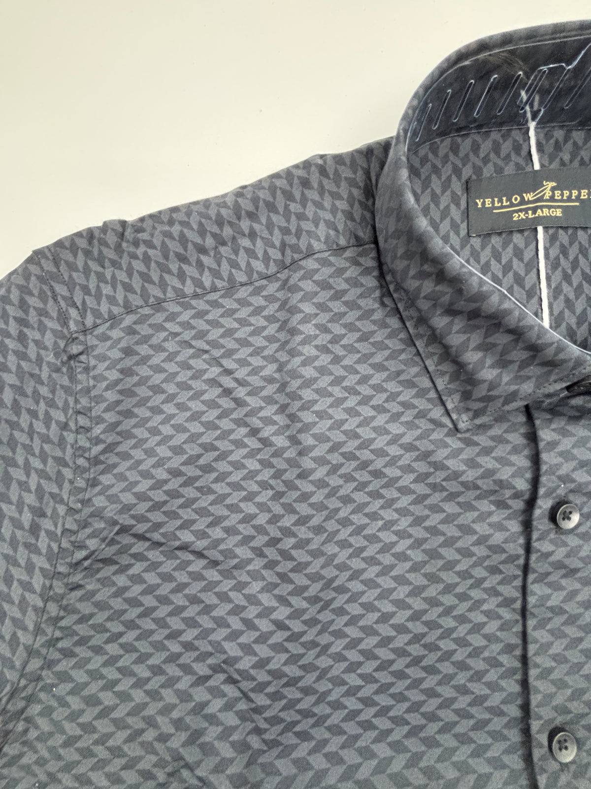 Men’s Black Self-Design Shirt