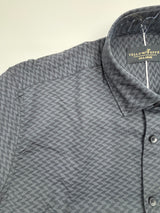 Men’s Black Self-Design Shirt