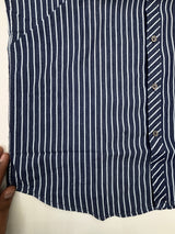 Men’s Navy Blue Vertical Striped Shirt
