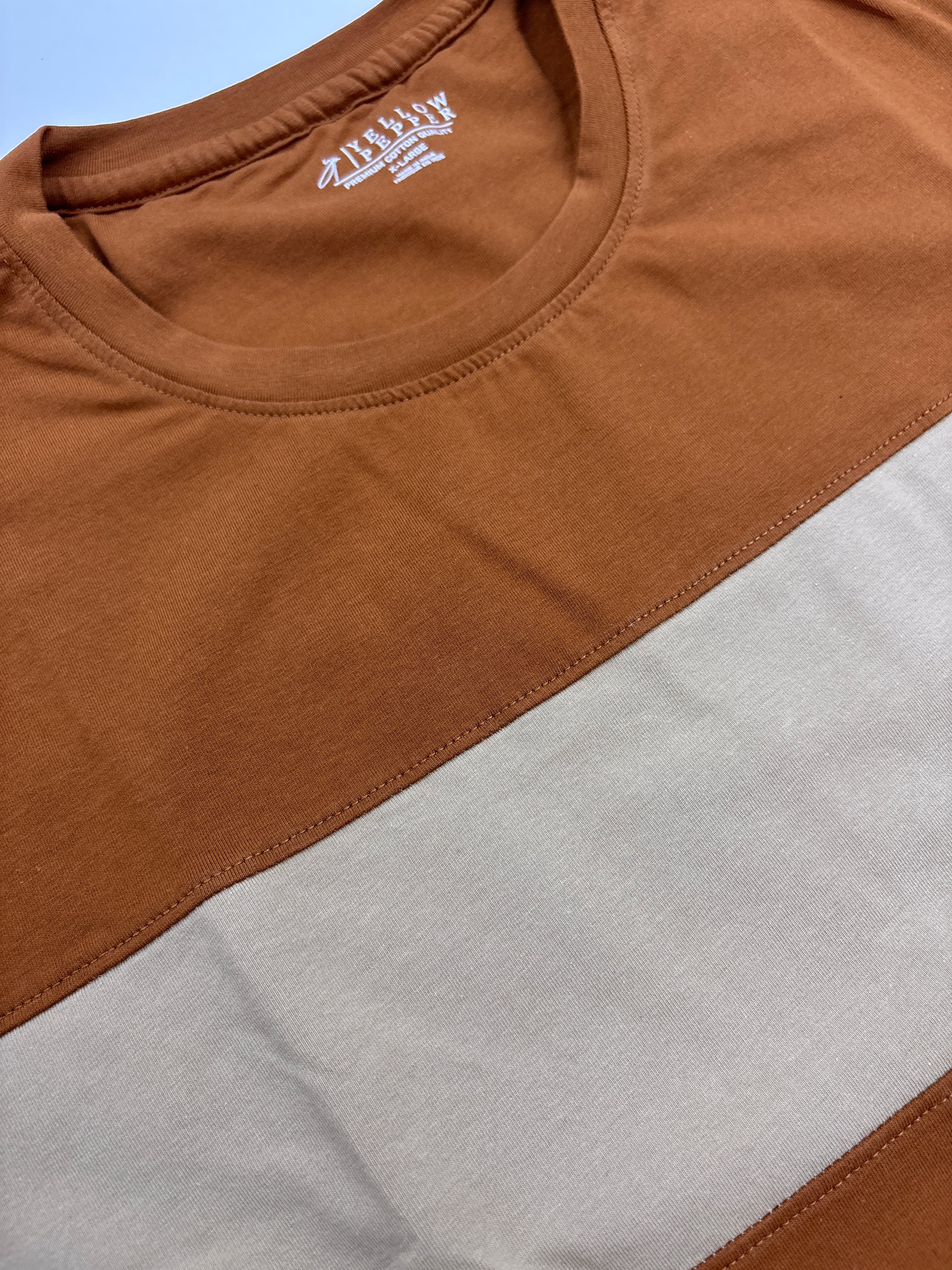 Rust Color Block T-Shirt