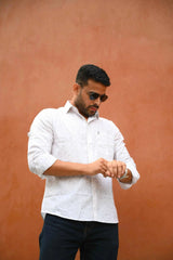 White Brown Floral Shirt