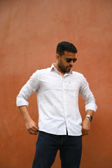 White Brown Floral Shirt