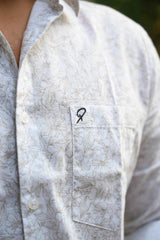 White Brown Floral Shirt