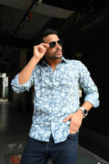 Blue Floral Shirt