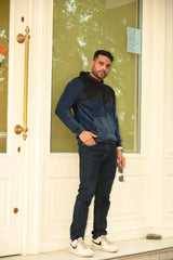 Blue & Black Cut & Sew Hood