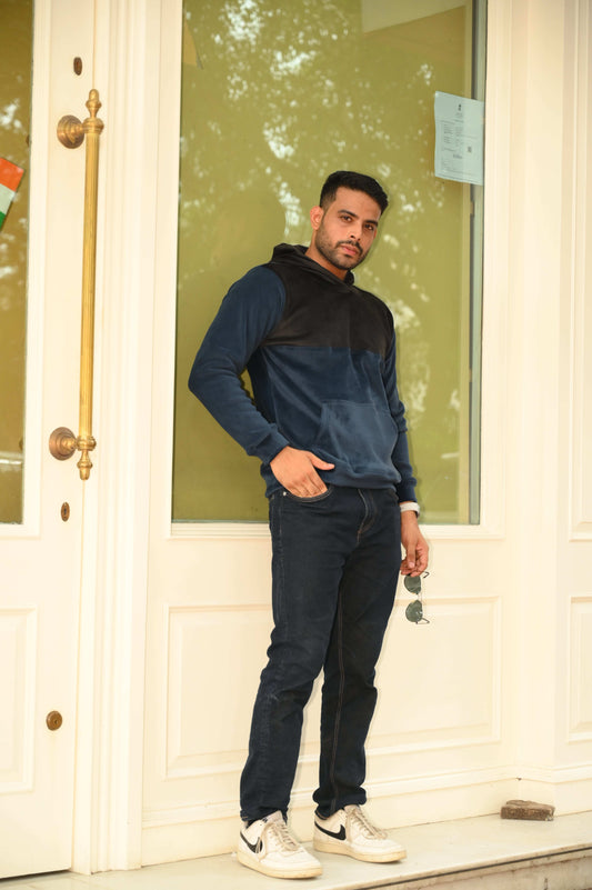 Blue & Black Cut & Sew Hood