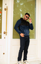 Blue & Black Cut & Sew Hood