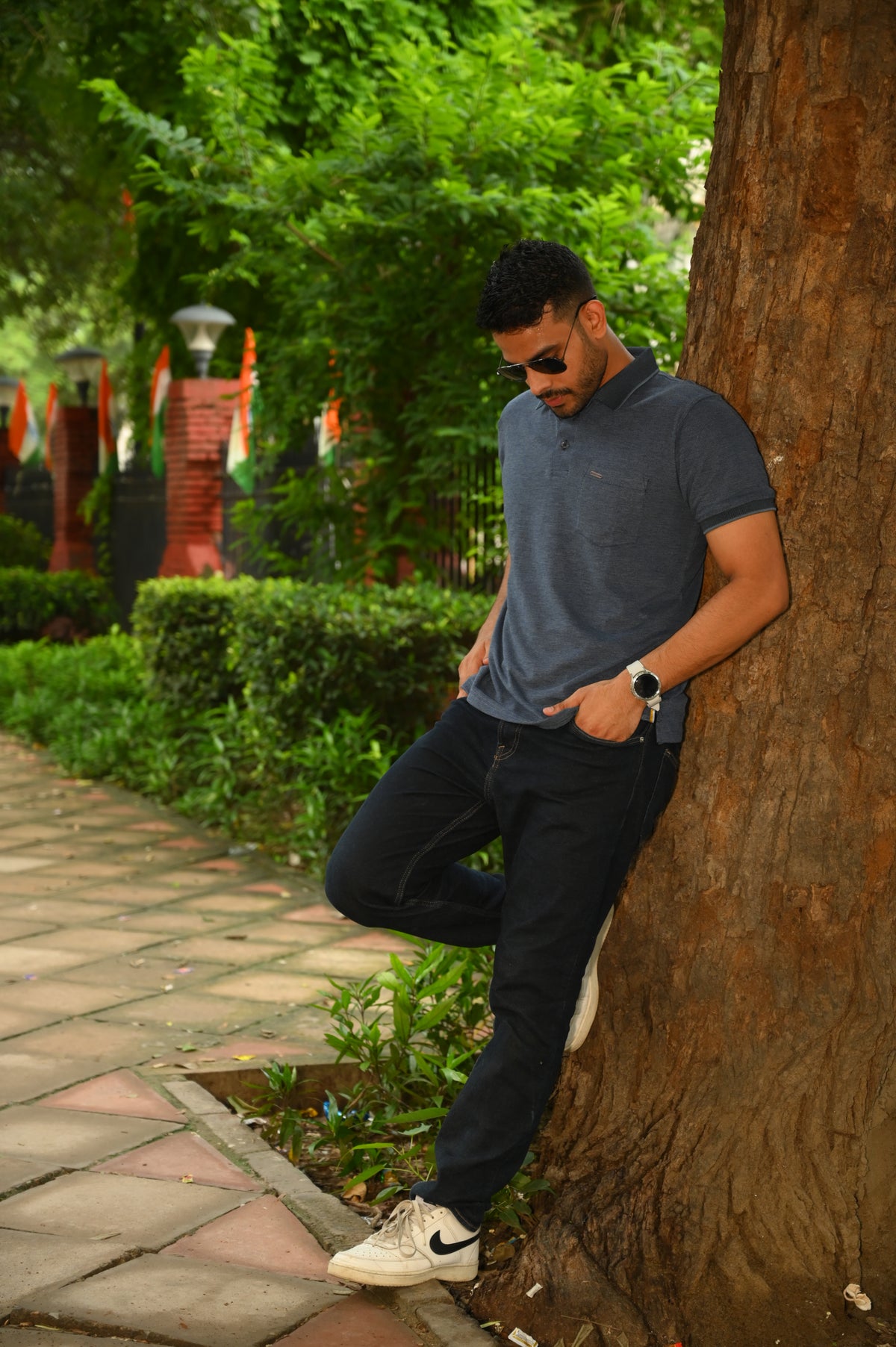 Stylish Grey Polo T-Shirt