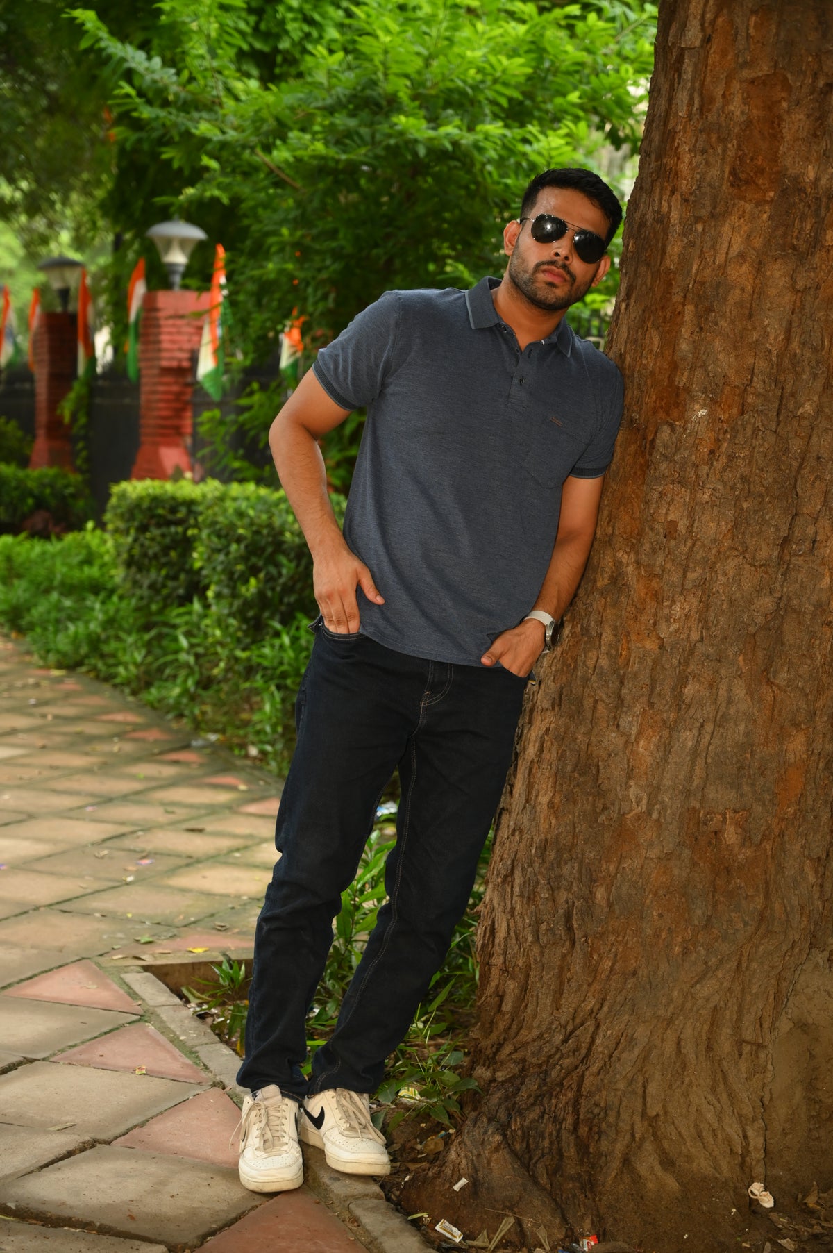 Stylish Grey Polo T-Shirt