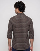 Men’s Brown Checked Casual Shirt