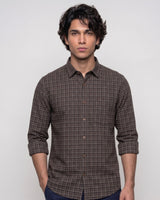 Men’s Brown Checked Casual Shirt
